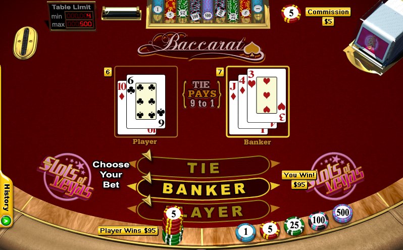 Baccarat - $10 No Deposit Casino Bonus