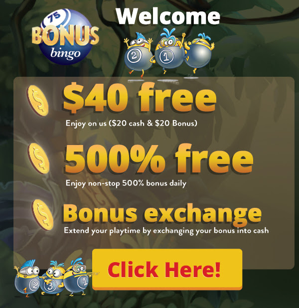 $40 No Deposit Bonus: Casino and Bingo Games @ Bonus Bingo + 500% Matches
