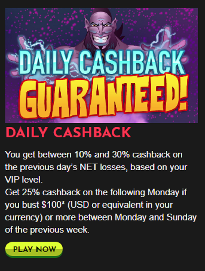 Paradise 8 Daily Cashback Bonus