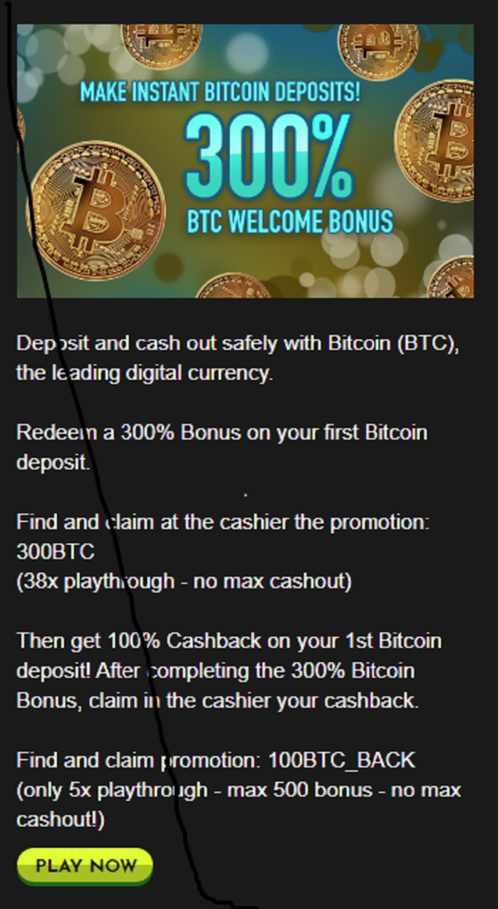 Paradise 8 first deposit Bitcoin bonus of 300%