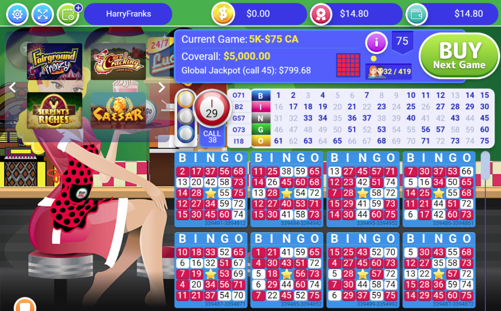 Bingo Billy Free $5K Coverall Bingo Game
