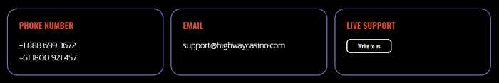 Highway Casino Phone Email and Live Support