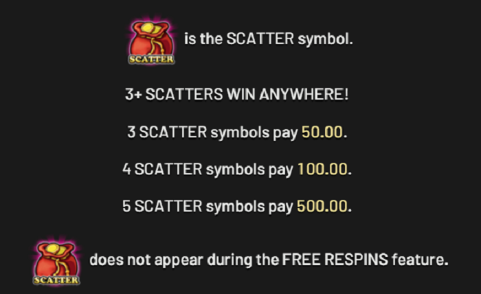 Wilds of Fortune Scatter Symbol Payouts