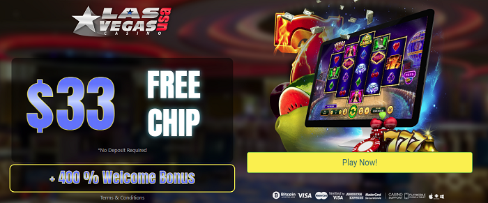Las Vegas USA Casino $33 Free Chip No Deposit Needed + 400 Percent Deposit Match Bonuses