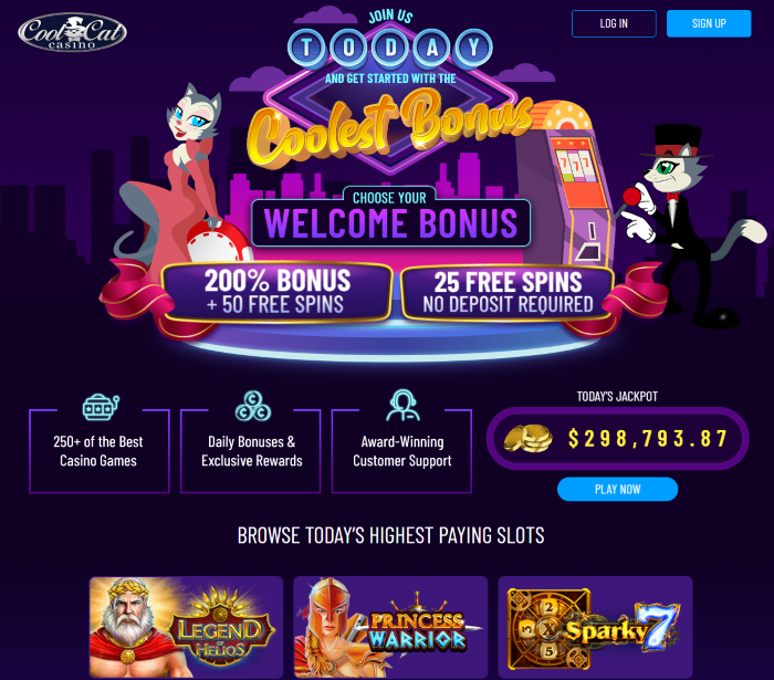Cool Cat Casino 25 Free Spins with No Deposit Bonus