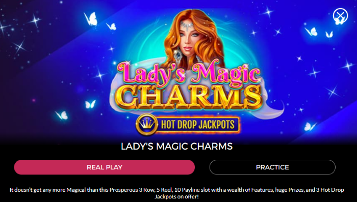 Lady's Magic Charm Slot Jackpots up to $250,000 Bonuses up to $7,500