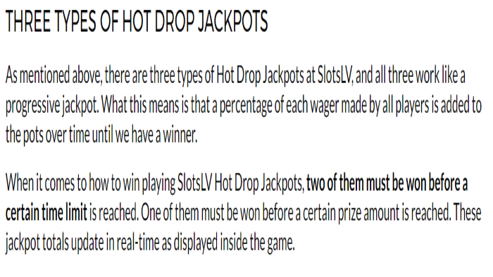 Three Types of Hot Drop Jackpot Slot Games