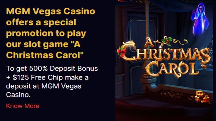 A Christmas Carol 500 Percent Match + $125 Free Chip