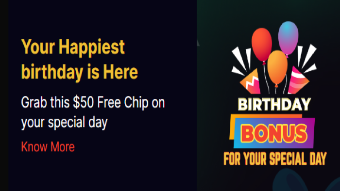 Birthday $50 Free Chip