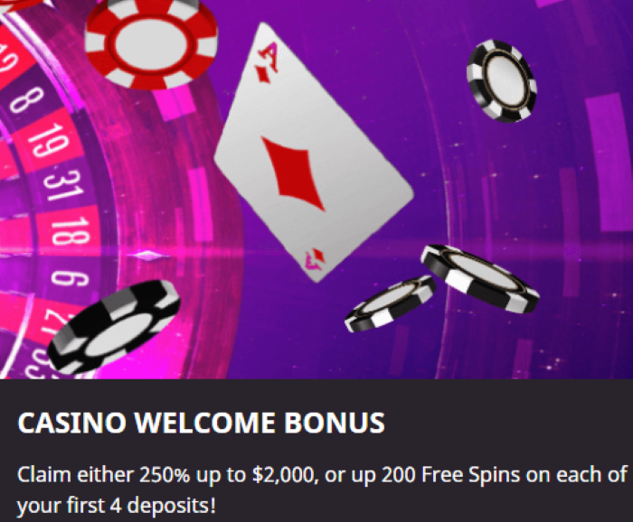 Gossips Slots Welcome Bonus Package - Claim Either 250% up to $2,000 or up 200 Free Spins on each of your first 4 deposits