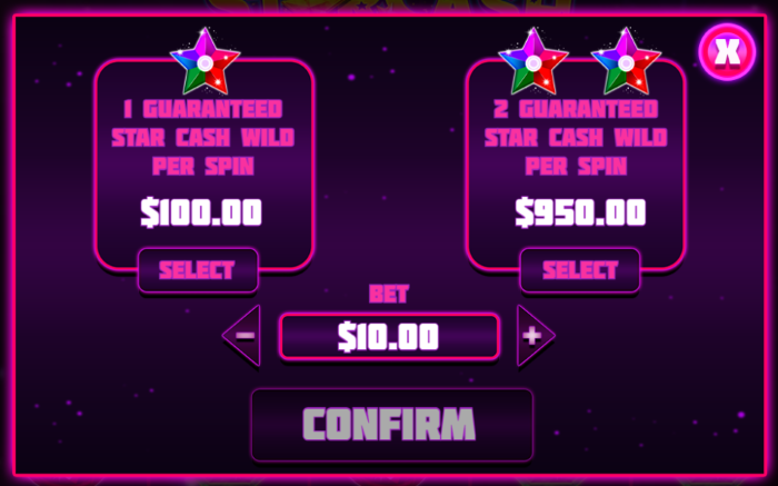 Max Cost to Activate Star Cash Expanding Spins StarCash Slot Game