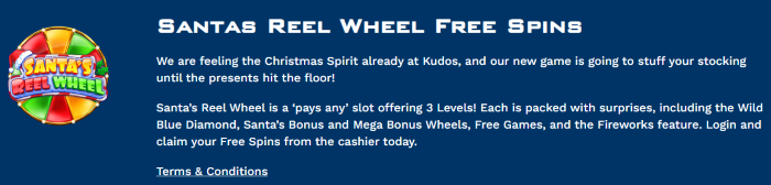Santas Reel Wheel Bonus Kudos Casino