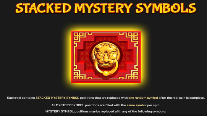 Stacked Mystery Symbols on Golden Dragon Inferno Slot Game