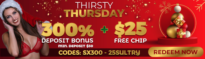Thirsty Thursday Bonus at SxVegas Online Casino