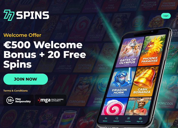 77Spins Casino: Awesome Free Spins No Deposit Bonuses for June