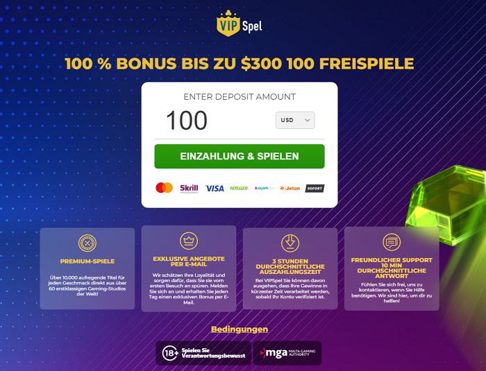 VIPSpel Casino: This Months Free Spins and Deposit Bonuses