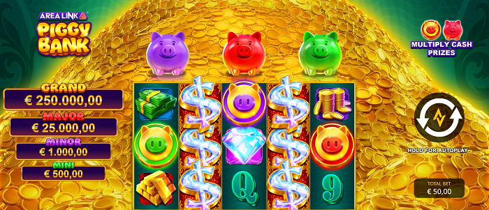 Area Link Piggy Bank Slot - Maximum Jackpot Values