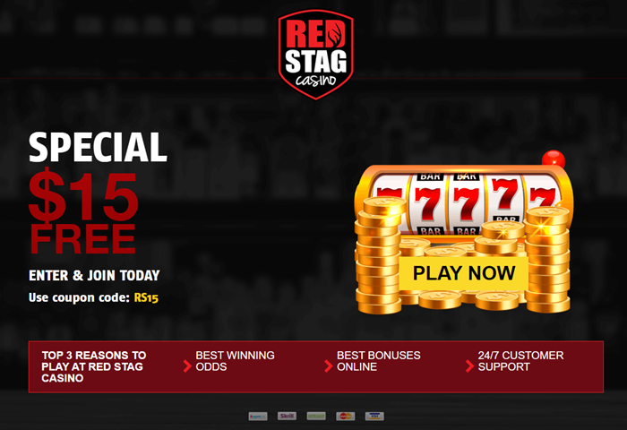 Red Stag Casino $15 Free Chip - No Deposit Bonus