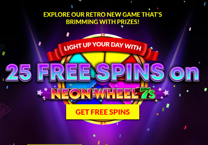 Planet 7 Online Casino 25 Free Spins Neon Wheels 7 No Deposit Bonus