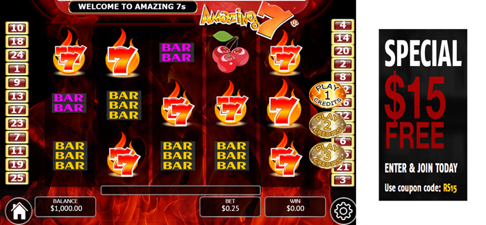 Amazing 7s Slot Review: Spin Your Way to Spectacular Wins ($15 No Deposit Bonus)