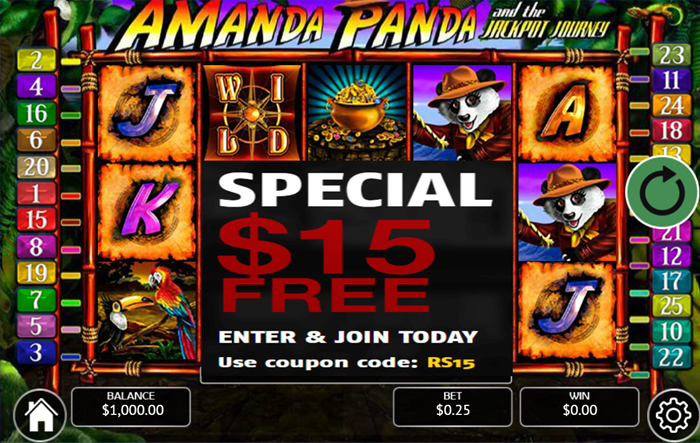 Amanda Panda and the Jackpot Journey Slot Review: Embark on a Wild Winning Adventure! ($15 No Deposit Bonus)