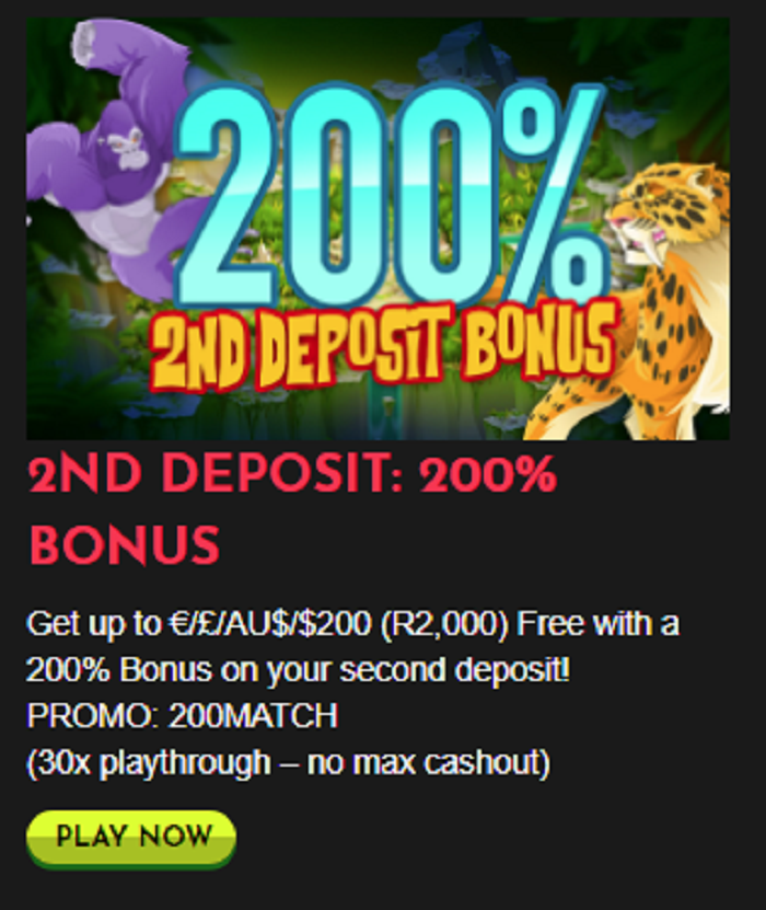 Paradise 8 2nd Deposit 200 Percent Bonus worth $200