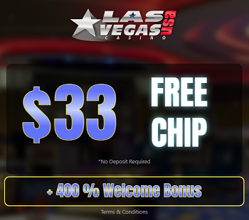 Las Vegas USA Casino: $33 Free Chip No Deposit Needed + 400% Deposit Match