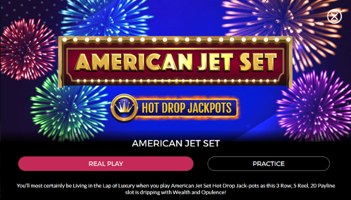 SlotsLV: American Jet Set Slot Game Review – Hot Drop Jackpots Game – FREE or REAL Play + $7,500 Bonuses