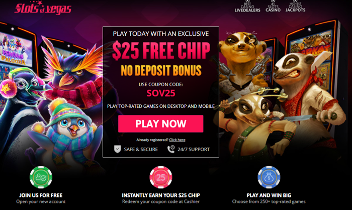 Slots of Vegas: Ready to Play Without Pay? Grab Your $25 No Deposit Bonus!