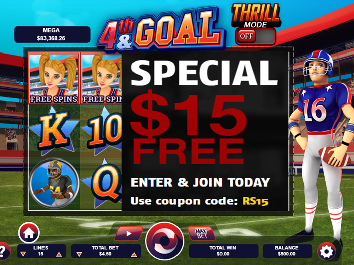 4th and Goal Slot Review: Score Big Wins in Every Spin! ($15 No Deposit Bonus)