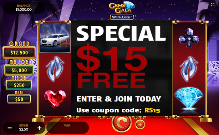 Gems Gala Slot Review: A Dazzling Display of Wins and Spins! ($15 No Deposit Bonus)