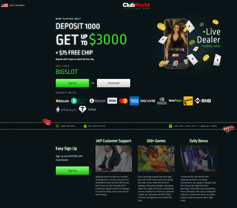 Club World Online Casino