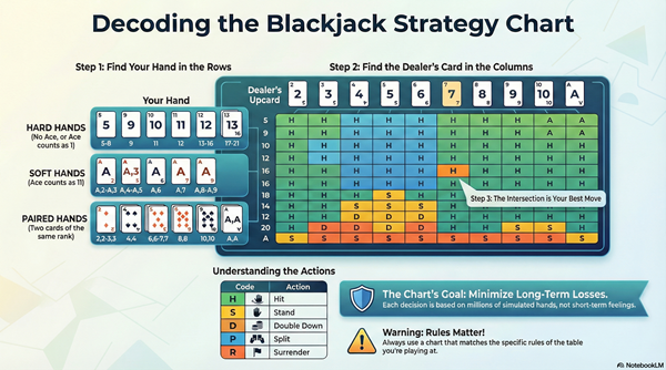How to Read a Blackjack Strategy Chart (Step-by-Step Guide)