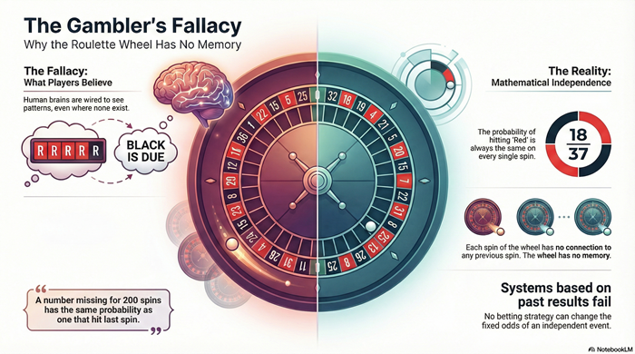 The Gambler’s Fallacy and Roulette Independence Explained