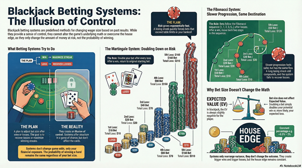 The Truth About Blackjack Betting Systems (Martingale, Fibonacci, and More)