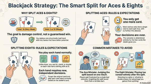What to Do After Splitting Aces or Eights in Blackjack