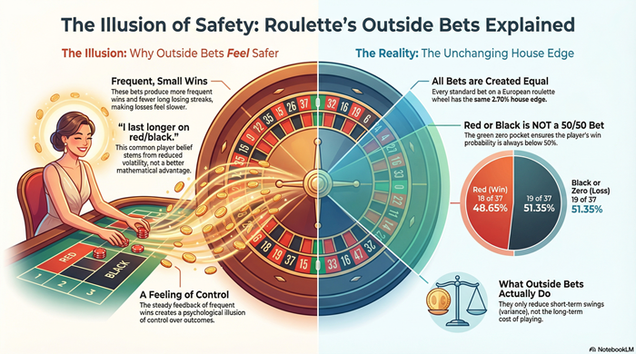 Why Outside Bets in Roulette Feel Safer (But Aren’t)