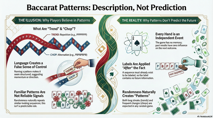 Why Trend and Chop Are Descriptive, Not Predictive in Baccarat