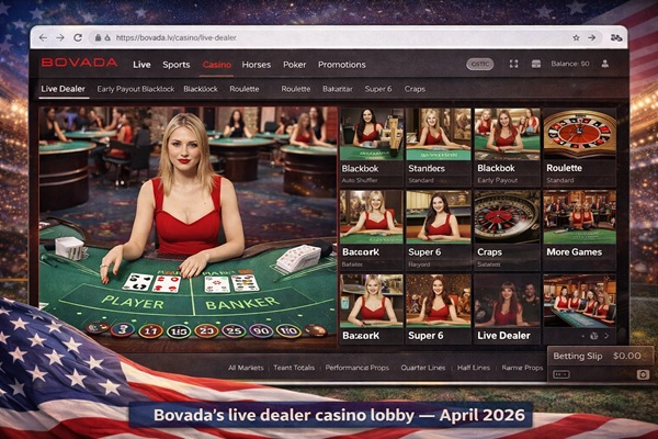Bovada casino games are diverse and include many live dealer options