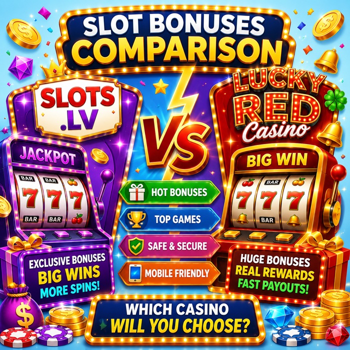 Slot Bonuses Comparison - Slots LV vs Lucky Red