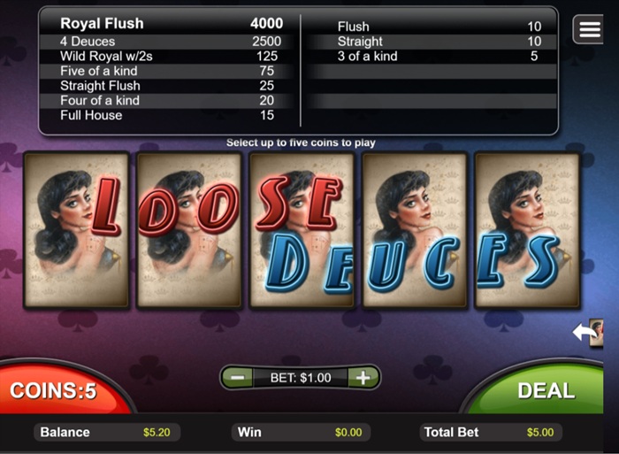 Loose Deuces Video Poker