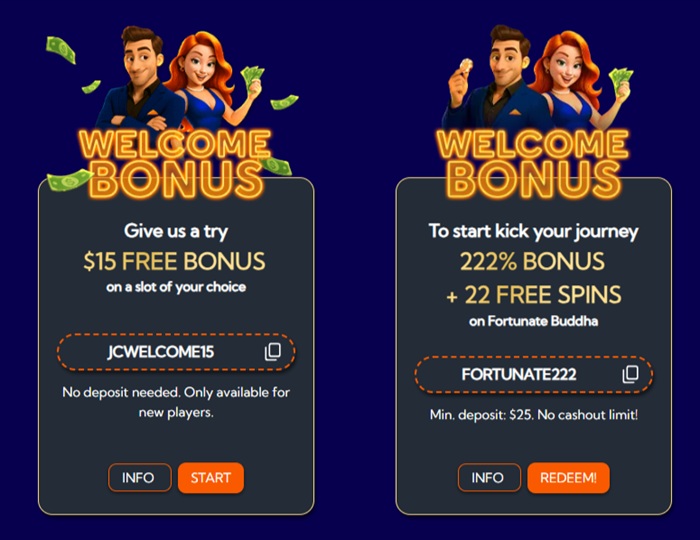 jackpot capital welcome bonuses